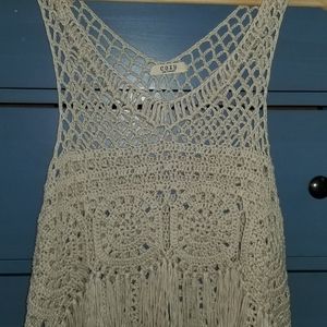 Boho fring knit tank